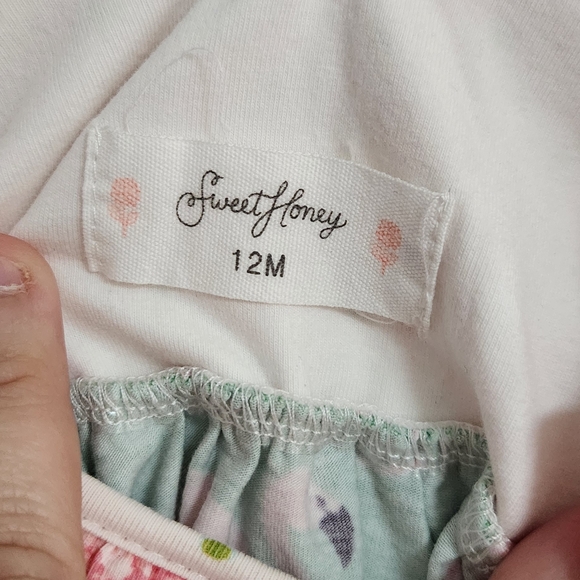 SweetHoney Pink and Green Baby Dress - Picture 4 of 5